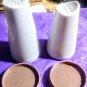 Vtg Stetson Corp Melmac Salt Pepper Shakers Cafe Brown White Mid Century Modern