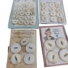 4 New Made Cards Vtg Mostly Pearl  7/16" - 7/8"  UNBRANDED Buttons 41 Total Pcs