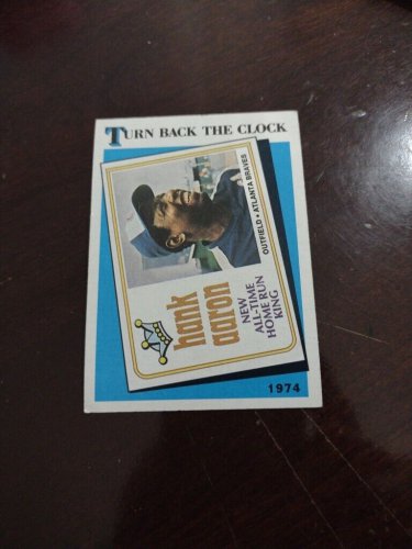 1989 Topps Baseball Card #663 Hank Aaron Turn Back The Clock 1974 Atlanta Braves