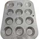 Vintage Unbranded Aluminum Cupcake Muffin Tin Made In USA Nice Decor USE Bake