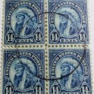 USA Stamps Scott #565 American Indian 14 Cent Block of 4 Dark Blue Beautiful