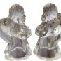 Set of 2 Biedermann Mini Glass Candle Holder Angels for Small Taper Candles