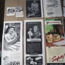 Vintage Lot of 7 Razor Blade Print Ads Gem Personna Seaforth Marlin Durham, more
