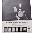 1963 Zippo Lighter Original Print Ad Had 16 Owners Since 1947 Still Works Today