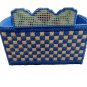 Handmade Recipe Organizer Holder Blue & White Needlepoint Country Style Decor