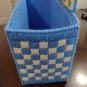 Handmade Recipe Organizer Holder Blue & White Needlepoint Country Style Decor