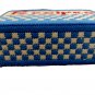Handmade Recipe Organizer Holder Blue & White Needlepoint Country Style Decor