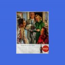 1947 Coca-Cola  "Hospitality in Your Hands" Couple Entertaining Print Ad