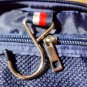American Traveler Hanging Cosmetic Bag, Blue with Brown Trim New With Tags