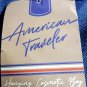American Traveler Hanging Cosmetic Bag, Blue with Brown Trim New With Tags