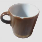 Vintage Pyrex Coffee Mug 10 Oz Cup C Handle Brown Gold Scroll Ring USA Model 489