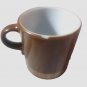 Vintage Pyrex Coffee Mug 10 Oz Cup C Handle Brown Gold Scroll Ring USA Model 489