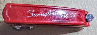 Vintage Swingline Mini Stapler Tot 50 Red Long Island NY USA Works Needs Staples