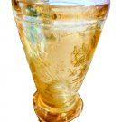 Vintage 1950's Jeannette Glass Floragold Louisa Pattern Iridescent Glass 5” Tall