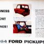 1964 FORD 100 PICKUP TRUCK Print Ad "Toughness and comfort ride together"