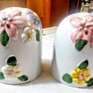 Unbranded Ceramic Salt and Pepper Shakers With Floral Design 3" Tall Made China