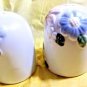 Unbranded Ceramic Salt and Pepper Shakers With Floral Design 3" Tall Made China