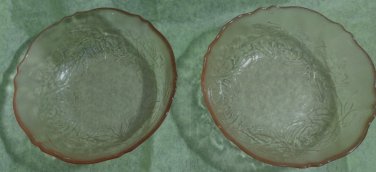 2 VTG Arcoroc Luminarc Rosaline Pink Dessert/Salad Bowls 6" Made in France 1970s