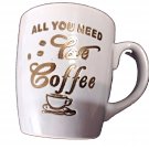 Royal Norfolk Coffee Mug All You Need Love Coffee 16 Oz. Grey Ceramic Mug