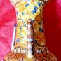 Vintage Japanese Satsuma Style Moriage Asian Vase Hand Painted Decor 8" Tall
