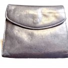 Dopp Black Leather Womens Bifold Clutch Wallet with Zipper Pocket Size 4x5x1