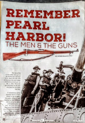 Remember Pearl Harbor Print Magazine Article Clipping The Men & The Guns 2016