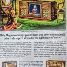 1966 Magnavox Magnificent  Color TV Stereo Set & Portable Set Original Print Ads
