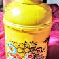 Avon Vintage Creamery Decanter Yellow EMPTY Roses Roses Hand & Body Cream Lotion