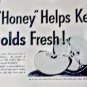 Vintage 1944 Old Gold Cigarettes Print Ad Apple Honey The Fresher The Better