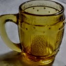 Vintage 1950's Amber Whiskey Barrel Shape Miniature 2" Tall Beer Mug Shot Glass