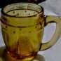 Vintage 1950's Amber Whiskey Barrel Shape Miniature 2" Tall Beer Mug Shot Glass