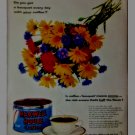 Vintage 1954 Maxwell House Coffee Flower Bouquet Original Print Ad