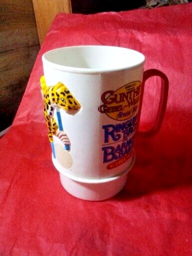 1989 Feld Ringling Bros And Barnum & Bailey Circus 3D Leopard Plastic Mug Cup