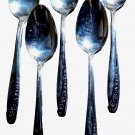 Set of 5 Vintage Wm ROGERS Silverplate Teaspoons Starlight Pattern Reinforced IS