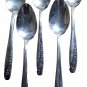 Set of 5 Vintage Wm ROGERS Silverplate Teaspoons Starlight Pattern Reinforced IS