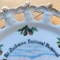 EUC South Dakota Mt. Rushmore Pinecones Porcelain Gold Trim Souvenir Plate, 8"
