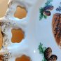 EUC South Dakota Mt. Rushmore Pinecones Porcelain Gold Trim Souvenir Plate, 8"
