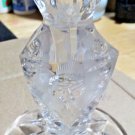 Vintage Hofbauer Lead Crystal Cut Glass Candlestick Holder Roses & Stars 5" Tall