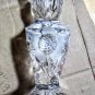Vintage Hofbauer Lead Crystal Cut Glass Candlestick Holder Roses & Stars 5" Tall