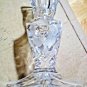 Vintage Hofbauer Lead Crystal Cut Glass Candlestick Holder Roses & Stars 5" Tall