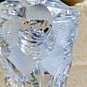 Vintage Hofbauer Lead Crystal Cut Glass Candlestick Holder Roses & Stars 5" Tall