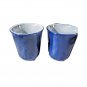 Two Vintage PYREX Slate Blue Coffee Mugs Tea Cups Milk Glass 8 Oz. D Handle