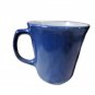 Two Vintage PYREX Slate Blue Coffee Mugs Tea Cups Milk Glass 8 Oz. D Handle