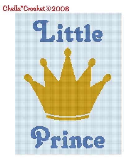 SALE see store!! Chella Crochet Little Prince Baby Crown Afghan Crochet Pattern Graph