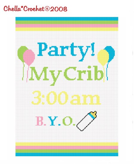 LE see store!! Chella Crochet Party My Crib Baby Afghan Crochet Pattern Graph