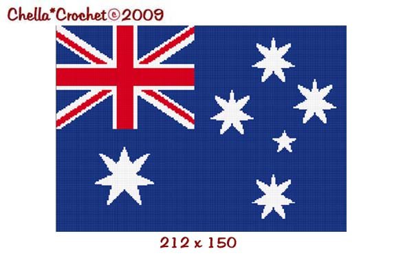 Chella Crochet Australian Australia Flag Afghan Crochet Pattern Graph Emailed