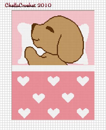 Sale See Shop Sleeping Puppy Hearts Pink Girls Baby Afghan Crochet Pattern Graph