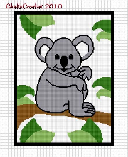 Sale See Shop Koala Bear In A Jungle Tree Baby Afghan Crochet Pattern Graph