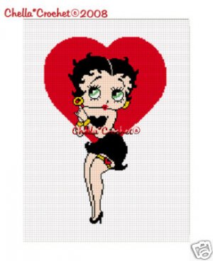 Betty Boop Heart Afghan Crochet Pattern Graph