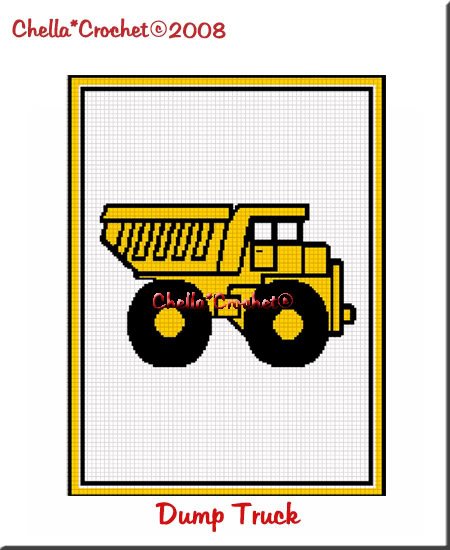 Yellow Baby Dump Truck Afghan Crochet Pattern Graph